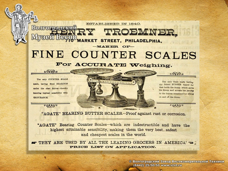 Promo of Henry Troemner scales.