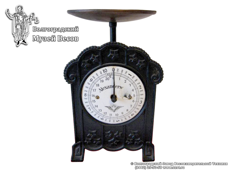 Spring household scales with a pan, of the company Alexanderwerk. Germany, the middle of the XX century.