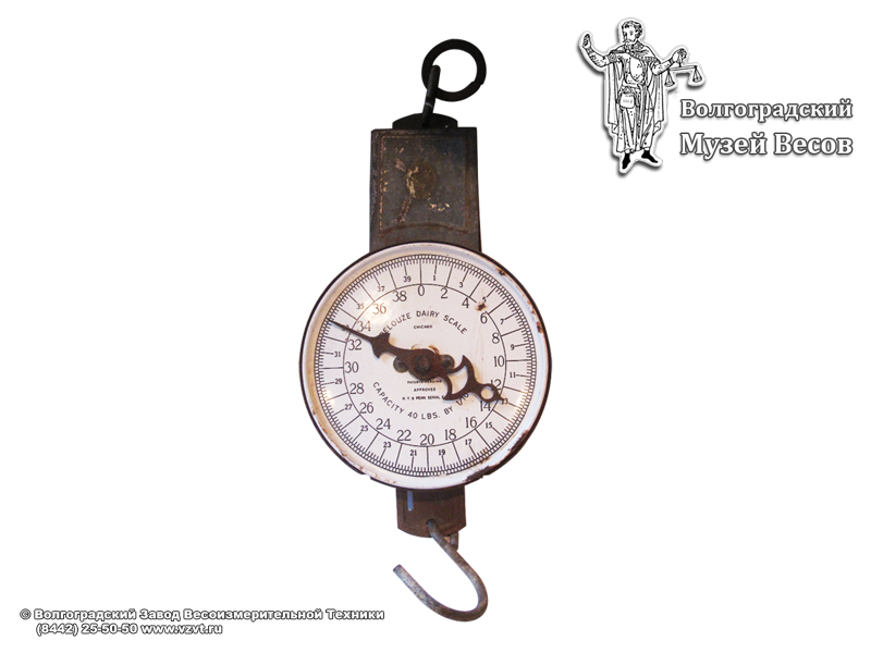 Spring balance for weighing of milk. The weighing capacity range is 40 pounds. Pelouze, The USA, the first half of 20th century