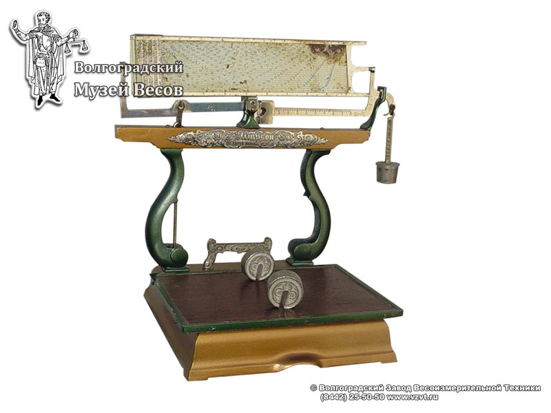 Stimpson brand platform trade scales with a set of weights. USA, the first half of the XX century.
