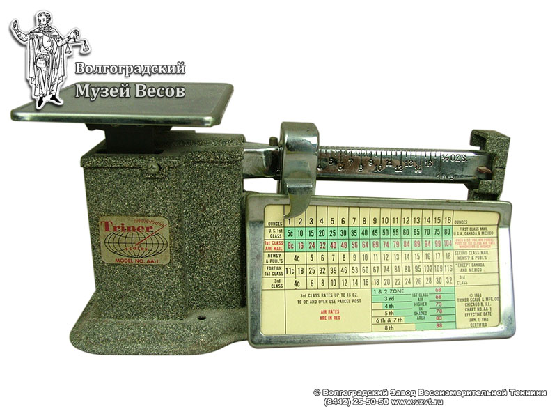 Letter scales of the company Triner, with a movable weight. USA, the 1960s.