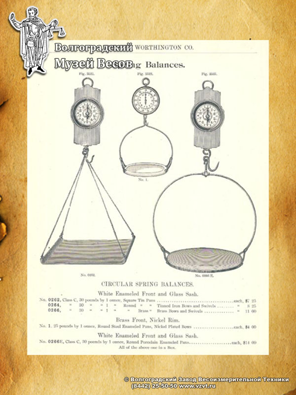 Spring scale beam. Publication in the catalog of Geo Worthington Co.