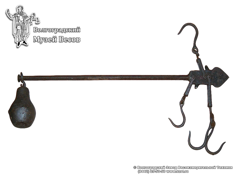 Iron scalebeam with a moving weight and balance pointers. England, the second half of the 19th century