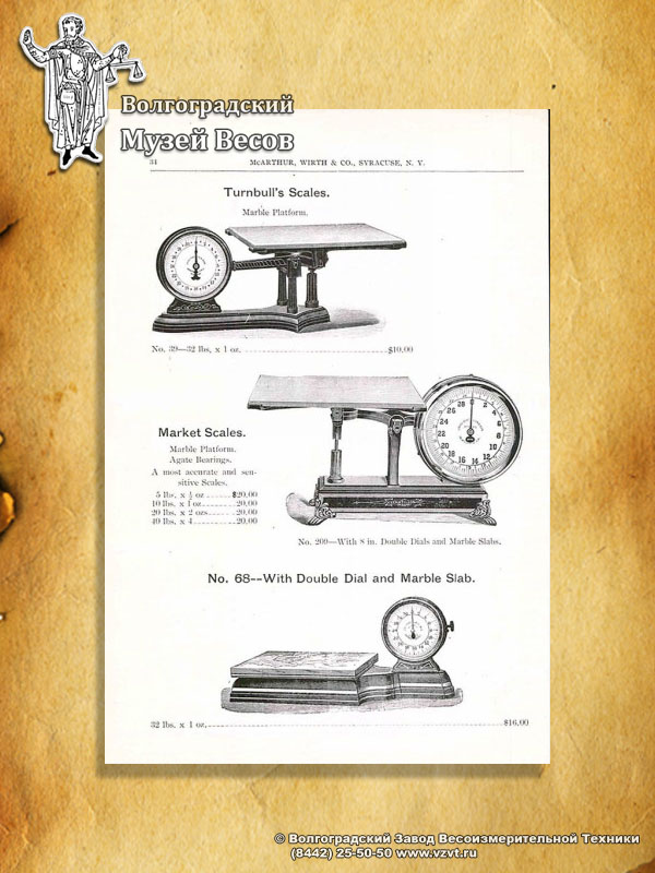 Trade  counter scales. Publication in the vintage catalog.