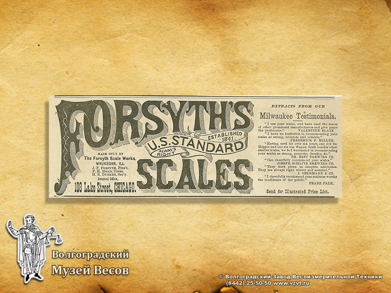 Promo of Forsyth's Scales the weighing equipment  manufacturer.