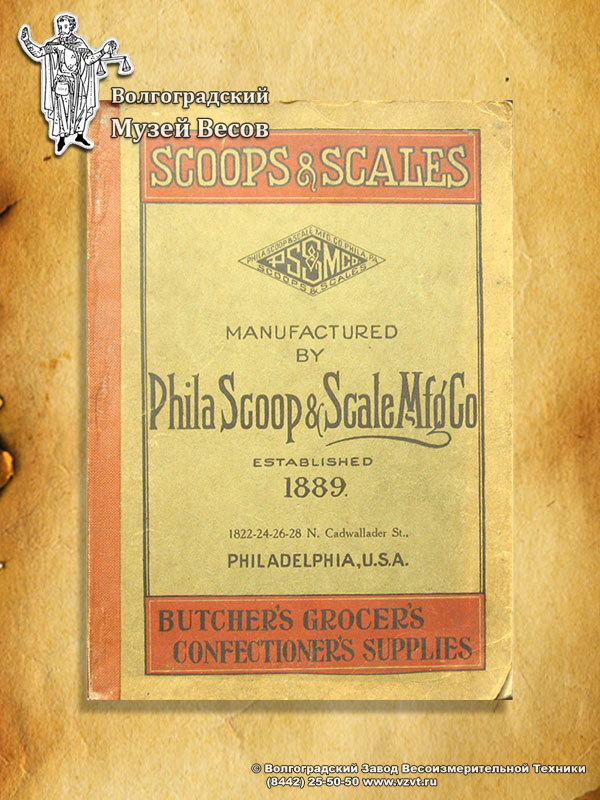 Catalog’s cover of Phila Scoop & Scale Mfg. Co.-balance manufacturer of weighing equipment.