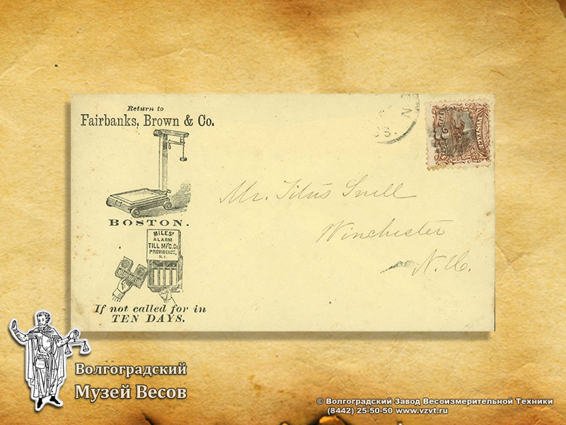An envelope with brand marks of Fairbanks the weighing equipment manufacturer.