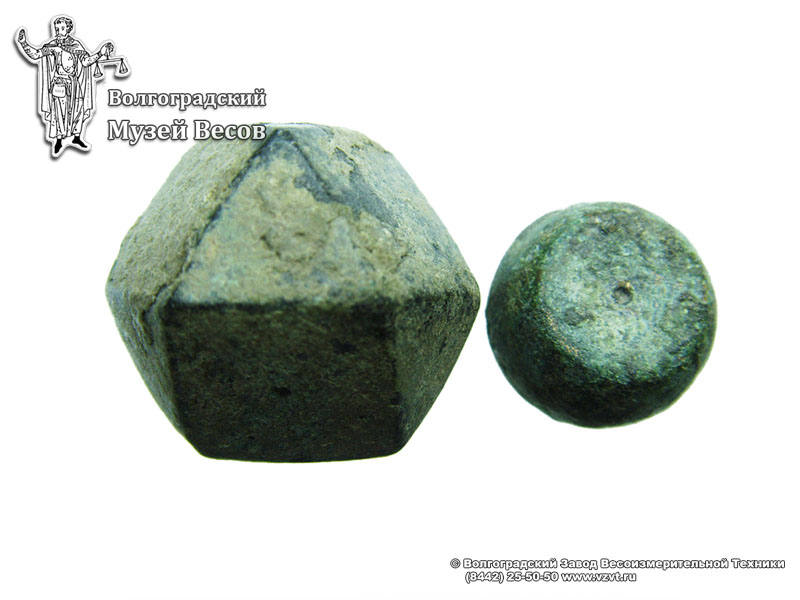 Weights for scales of polyhedron and barrel-shape. Byzantium, time of manufacture is unknown.