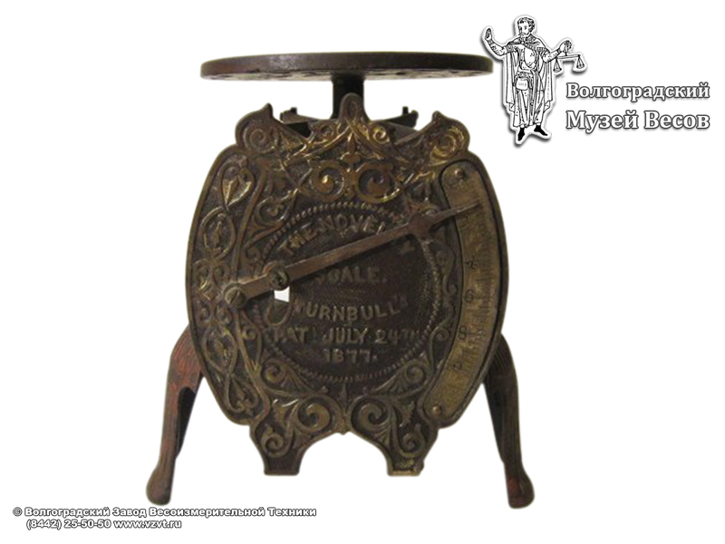 Novelty Scale brand spring scales in a cast iron casing with decoration. USA, the 1880s.